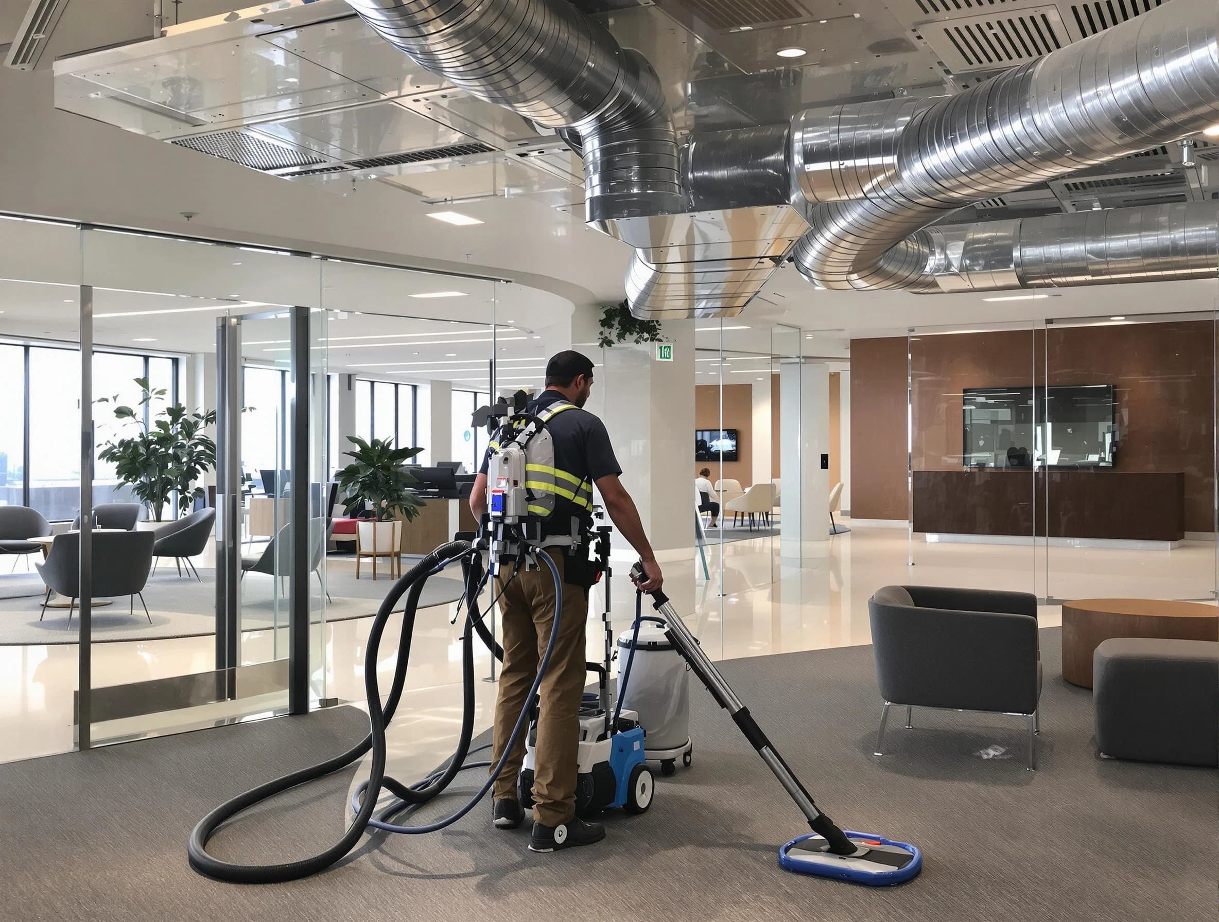 Commercial duct cleaning service by Evergreen Air Duct Cleaning in Evergreen