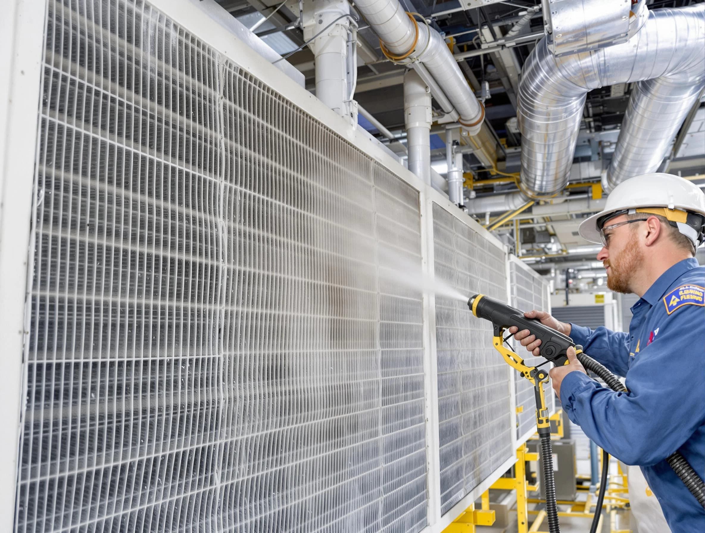 Professional commercial coil cleaning by Evergreen Air Duct Cleaning in Evergreen