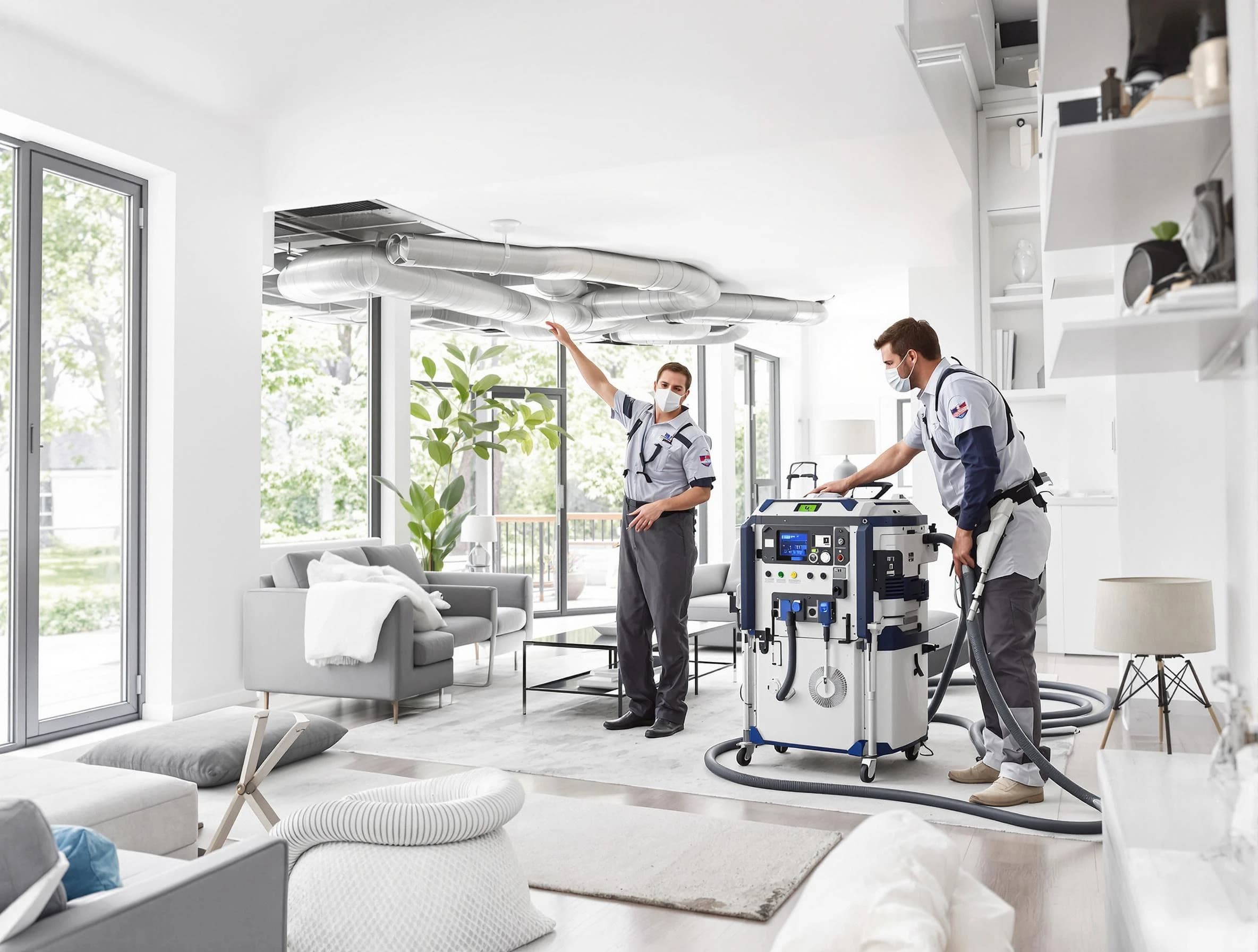 Evergreen Air Duct Cleaning professional conducting pure air duct cleaning with state-of-the-art equipment in Evergreen