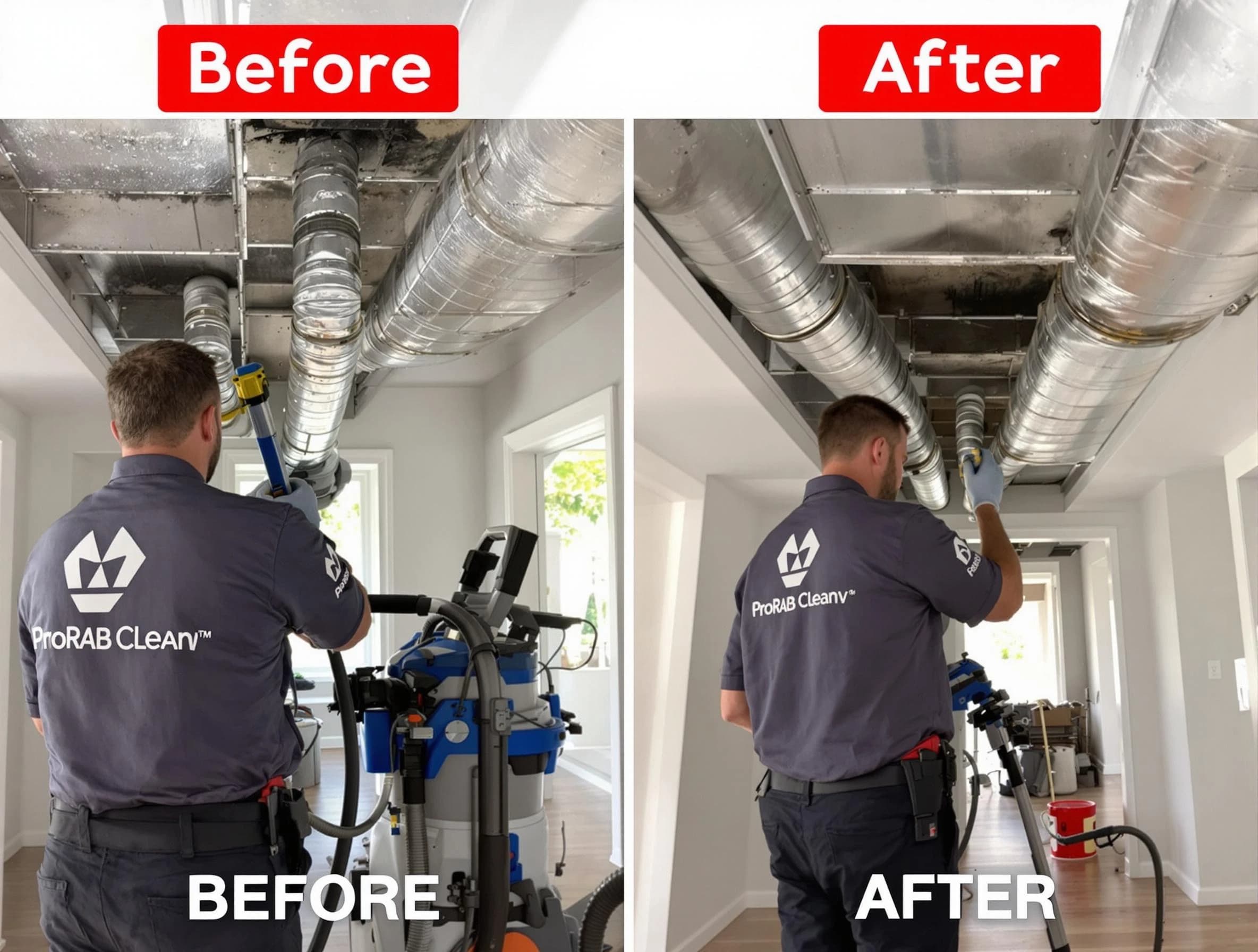 Evergreen Air Duct Cleaning expert performing thorough residential duct cleaning in a Evergreen home