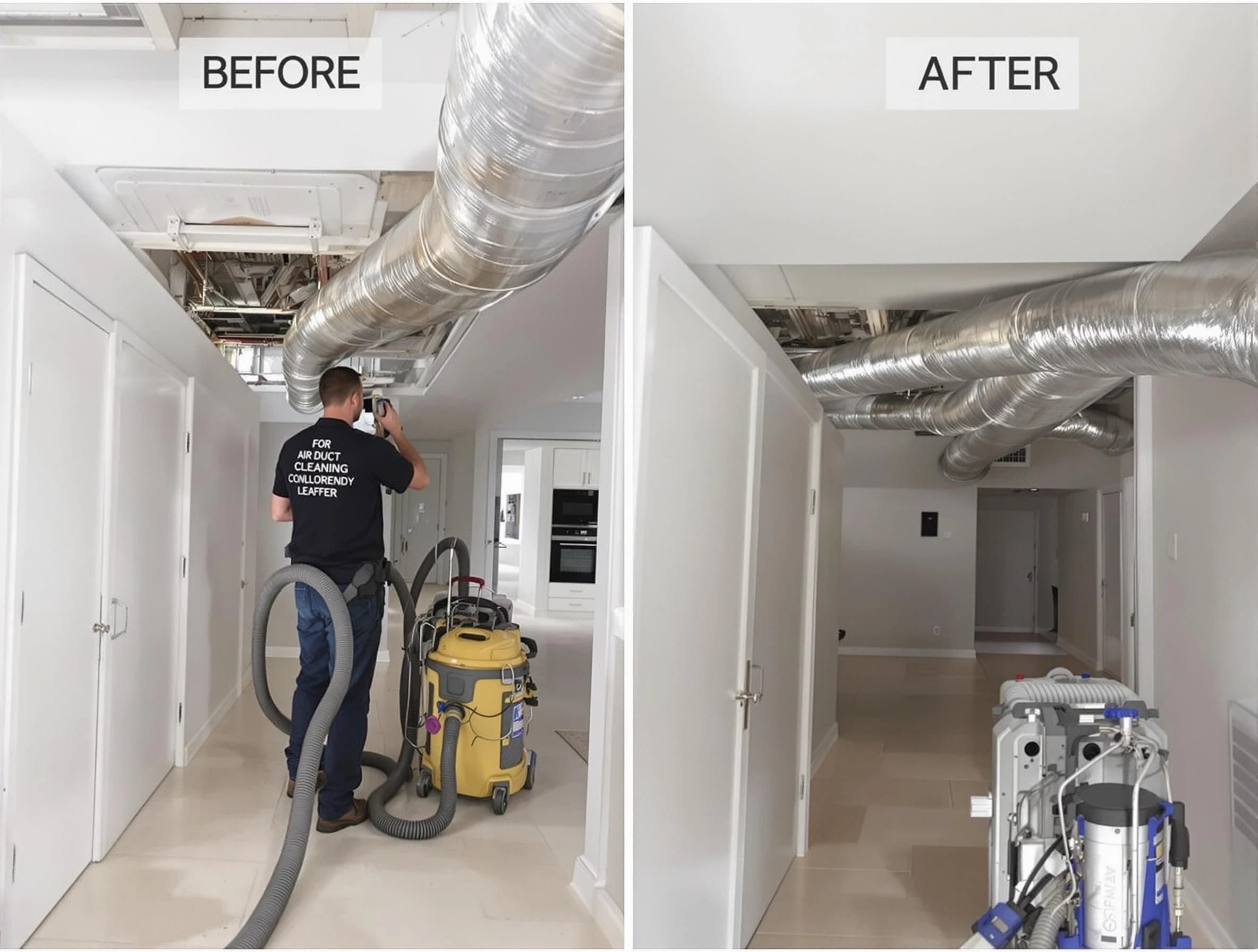 Evergreen Air Duct Cleaning professional performing thorough air duct cleaning in Evergreen