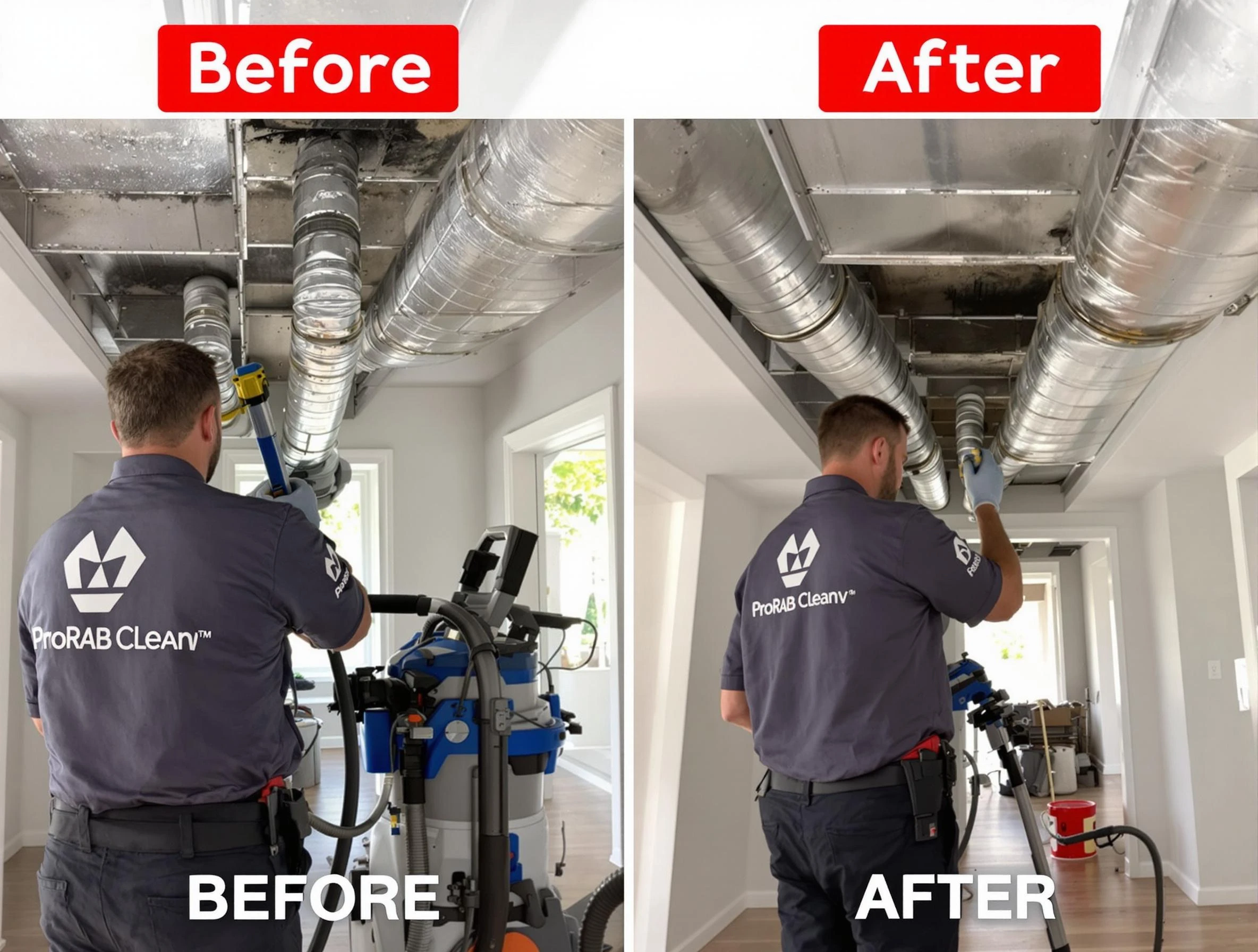 Evergreen Air Duct Cleaning expert performing thorough residential duct cleaning in a Evergreen home